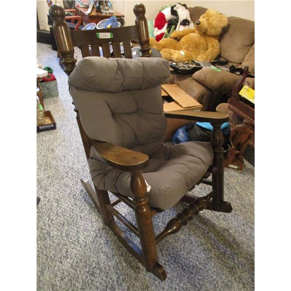 Wooden Rocking Chair w/Cushion