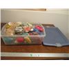 Image 1 : Tote of Crafting Supplies - Yarn, Thread, etc.