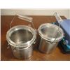 Image 2 : (2) Stainless Canisters w/Lids, Storage Container w/Crafting Items