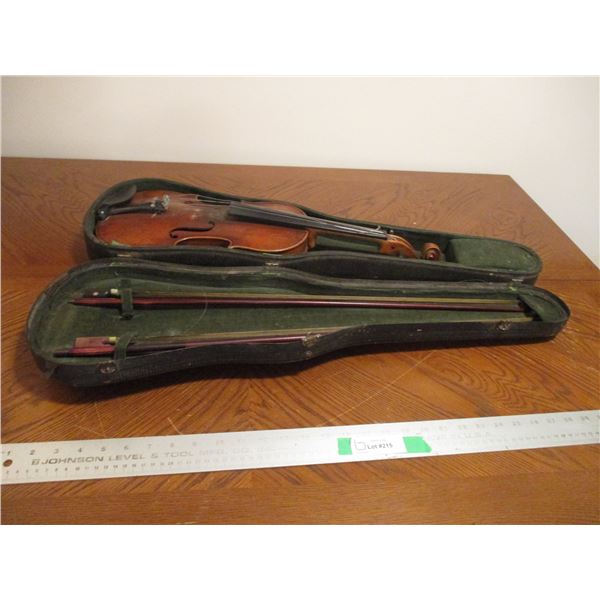 Vintage August Kinzel Violin w/(2) Bows, Spare Strings & Case (Saiten Instrumentenmacher) Needs to B