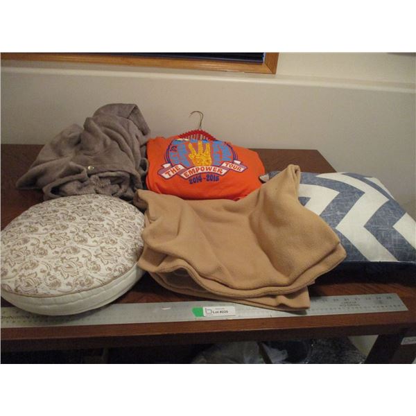 (3) Throw Pillows, "We Day" T-Shirt & (2) Fleece Blankets