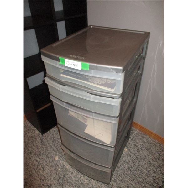 5 drawer Plastic Organizer (32" Tall) w/Contents