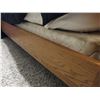 Image 6 : Oak Bed Frame, Head & Foot Board w/Mattress & Bedding  (57"wx83" Long) - Appears Clean