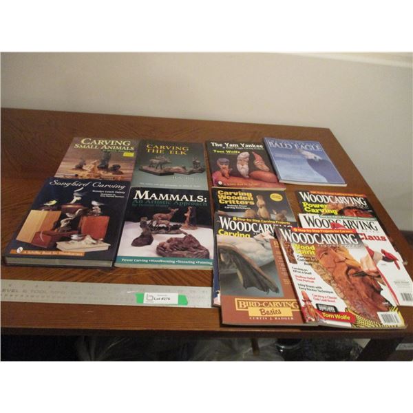 (12) Wood Carving Books/Magazines - Wildlife, The Yam Yankee, Wood Carving Illustrated Magazines