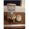 Image 1 : Glass Water Dispenser w/Wooden Stand & Honey Pot