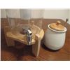 Image 3 : Glass Water Dispenser w/Wooden Stand & Honey Pot