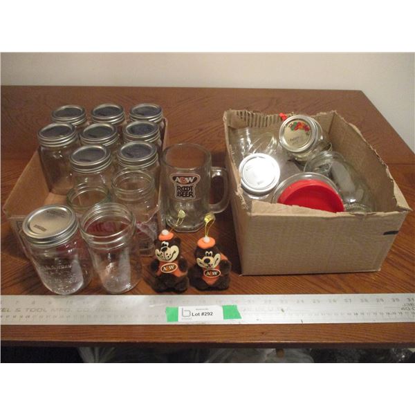 (12+)Pint Sealers, A&W Mug & Stuffed A&W Bear Xmas Décor.