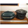 Image 1 : Large Enameled Roaster w/Rack (No M.M) & Enameled Canning Pot w/Rack