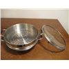 Image 2 : Large Stainless Steel Wok w/Steamer Basket & Lid