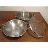 Image 3 : Large Stainless Steel Wok w/Steamer Basket & Lid