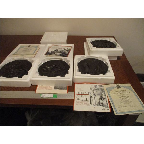 (4) Rhodes Studios Biblical Collector Wall Plates w/Certs. Of Auth.