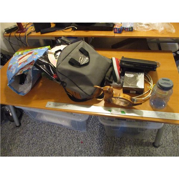 Star Wars DVD Box Set (Episodes IV,V & VI), WIFI Modem, Bags, "Rainy Day Fund" Coin Bank & Christmas