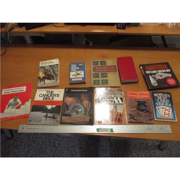 (11) Books of Varying Subject Matter - Woodworking, Bird, Big Game, Pocket Knife Repair, Amazing Car