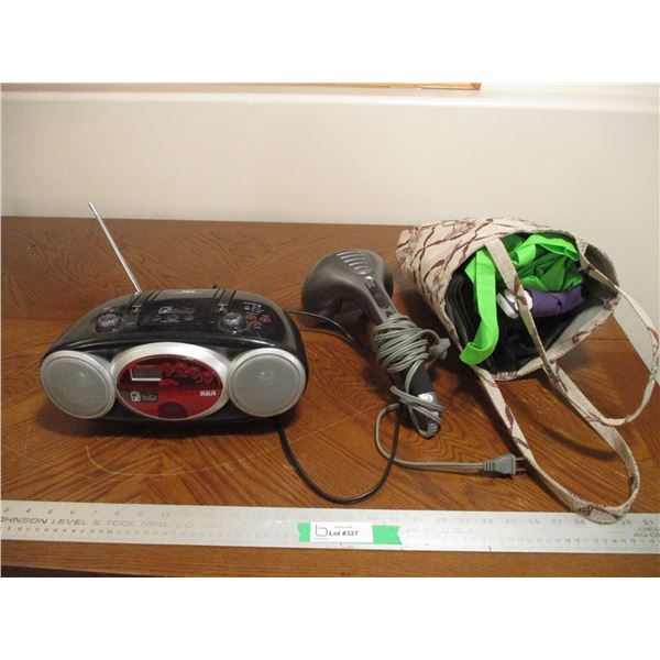 Dual Head Message Wand, RCA MP3/CD Radio & A Bag of Bags