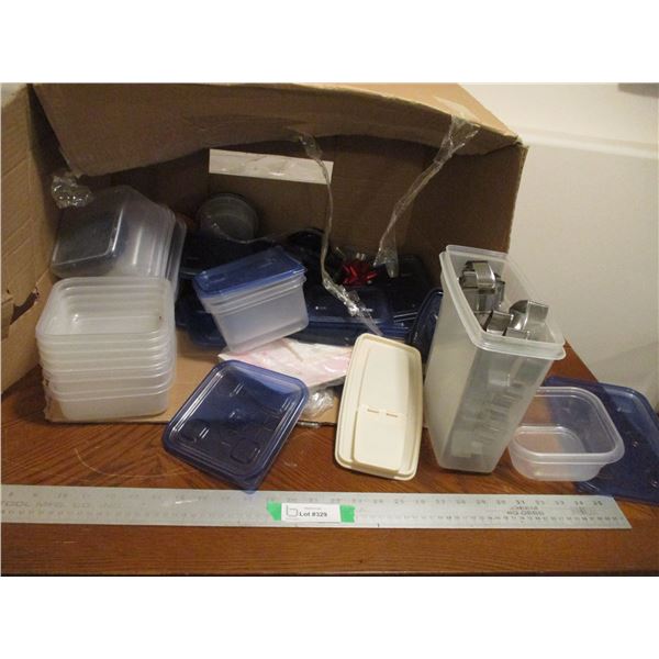 Various Ziploc Storage Containers & Container of Cookie Cutters