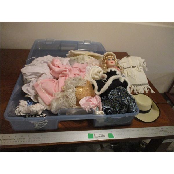 Porcelain Doll w/Clothes & Accessories
