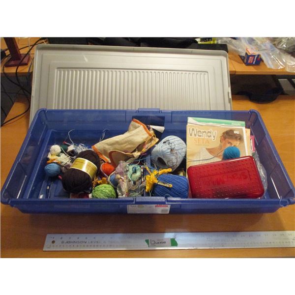 Quilting Magazines, Embroidery Floss w/Rubbermaid Tote (43" Long)