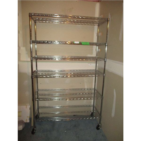 Metal Shelving Unit (17"x48"x76" Tall) w/Casters