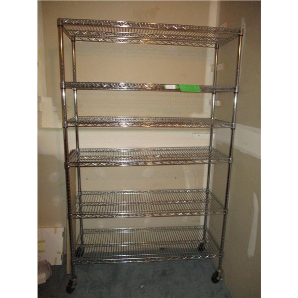 Metal Shelving Unit (17"x48"x76" Tall) w/Casters