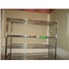 Image 2 : Metal Shelving Unit (17"x48"x76" Tall) w/Casters
