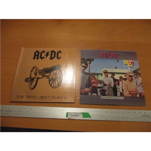 (2) AC/DC Vinyl Records - "Dirty Deeds Done Dirt Cheep" & "For Those About To Rock"