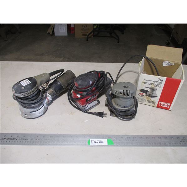 (3) Palm & Orbital Sanders - (2) Porter Cable & Skil