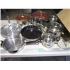 Image 1 : (17 pcs) Stainless Pot & Pans w/Lids -NuWave, Happy Lady, Magnum