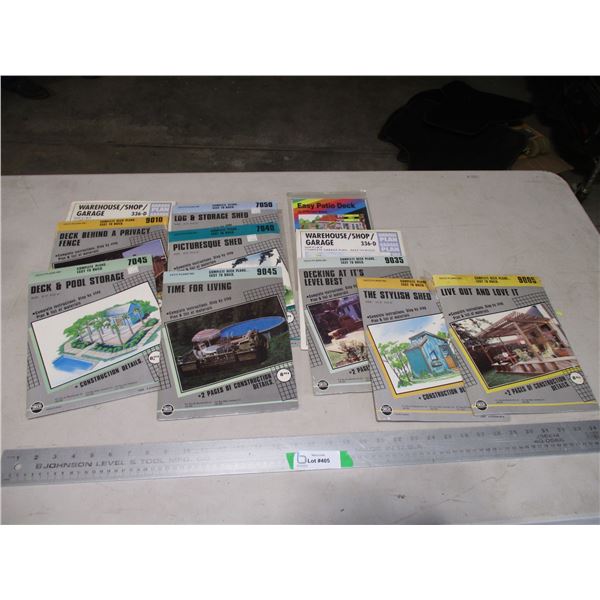 (12) Woodworking/Carpentry Patterns of Various Out Buildings (Sheds, Garage Decks etc.)