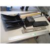 Image 1 : T-Square, Level, Straight Edge/Meter Stick, Two Handled Snow Shovel, Westward Tool Box w/Contents & 