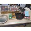Image 1 : (2) Large Frying Pans, Christmas Décor., Pie Plate, Ice Pack etc.