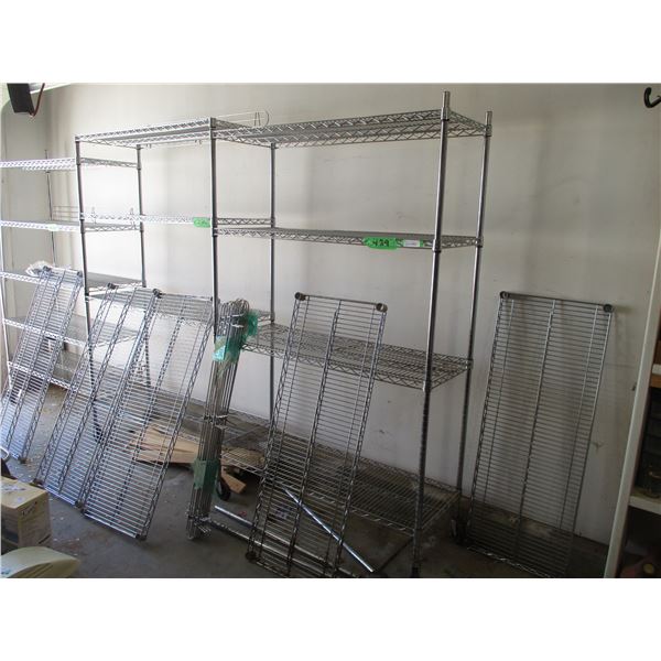 Steel Wire Shelving Unit/Rack w/Extra Parts ( May Need To Be Disassembled For Transport) Current Ove