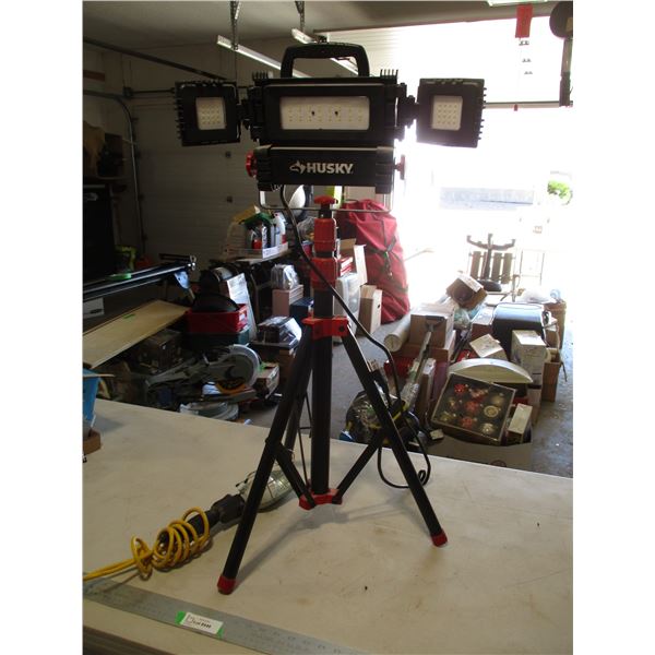 Huskey LED Work Light w/Adjustable Tripod Stand & Trouble Light