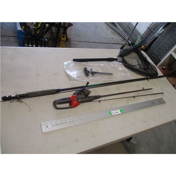 Breakdown Fishing Net, Zebco Rod/Reel, Stillstar Two Piece Rod