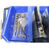 Image 6 : (6) Medium Sized Stackable Storage Trays w/Contents (Drill Bits, Claw Hammer, Trailer Plug, Hatchet,