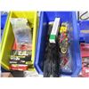 Image 7 : (6) Medium Sized Stackable Storage Trays w/Contents (Drill Bits, Claw Hammer, Trailer Plug, Hatchet,