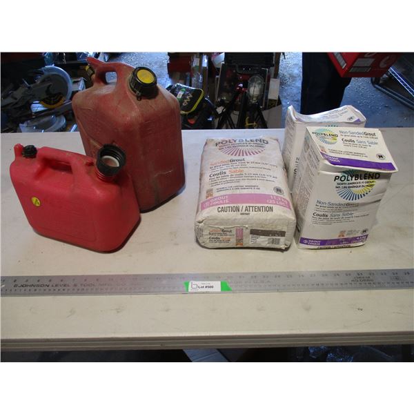 (2) Gas Cans(10L & 5L) & Grout Packages