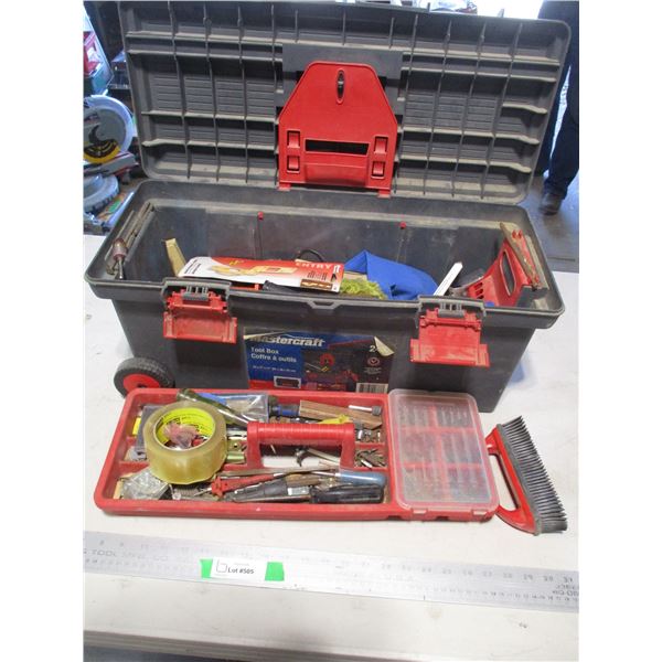 Mastercraft Wheeled Plastic Tool Box/Caddy w/Contents