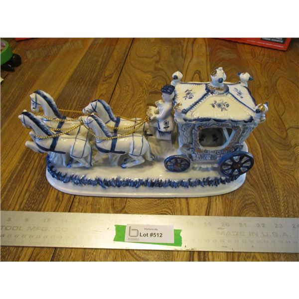 Porcelain Horse & Carriage - Made in Taiwan