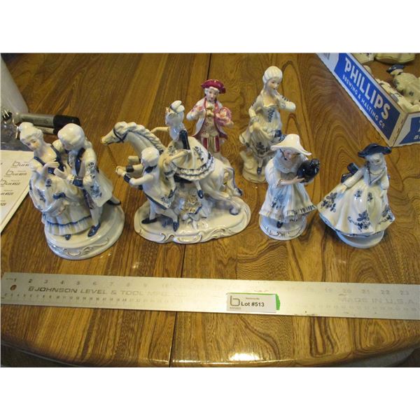 (6) Porcelain Figurines - Made in Taiwan (One is A Music Box)