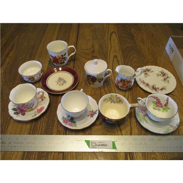 Royal Albert & Others China Tea cups, Saucers, Cream Pitcher, Sugar Bowl etc.