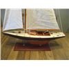 Image 2 : 24"Long x 34" Tall Wooden Sail Boat Model w/Stand
