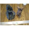 Image 1 : Soap Stone Looking Carving (No Markings) & Wooden Man Carving - Both 10" Tall