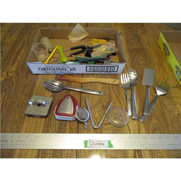 Various Kitchen Utensils - Cookie Cutter, Cups, Nut Crackers, Serving Utensils etc.