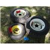 Image 1 : (2) Garden Tractor Rim/Tire (23x8.5-12 Tires) & (1) 16x6.5-8 Rim/Tire