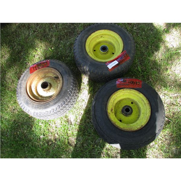 (3) Garden Tractor Rim/Tire (16x6.5-8) - Tires Weathered