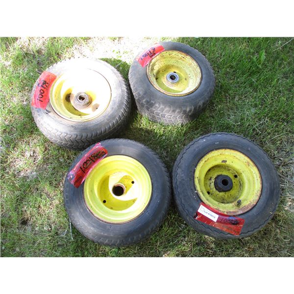 (4) Garden Tractor Rim/Tire (16x6.5-8) - Tires Weathered