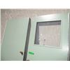 Image 3 : (2) (34"x80") Wooden Doors w/Knobs, Hinges (One w/21.5x22" Window) - Green Painted on One Side, Natu