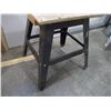 Image 3 : Small Work Bench w/Steel Frame & Wooden Top (28" High, 24"x24" Top)