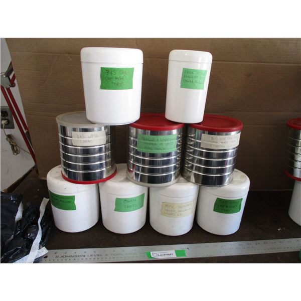 (9 Cans) Small Engine Parts Of Varying Manufacturers - Briggs & Stratton, Onan, Iron Horse (All Cans