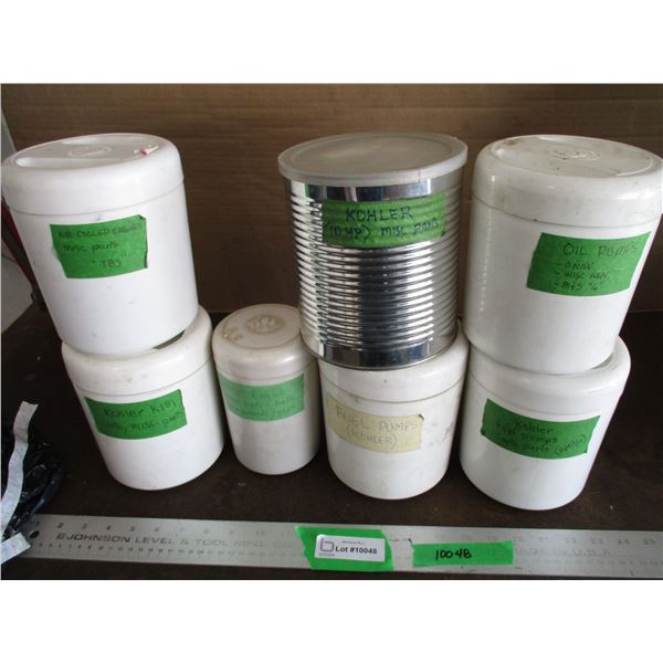 (7 Cans) Kohler Small Engine Parts  - (All Cans Labeled for Contents)